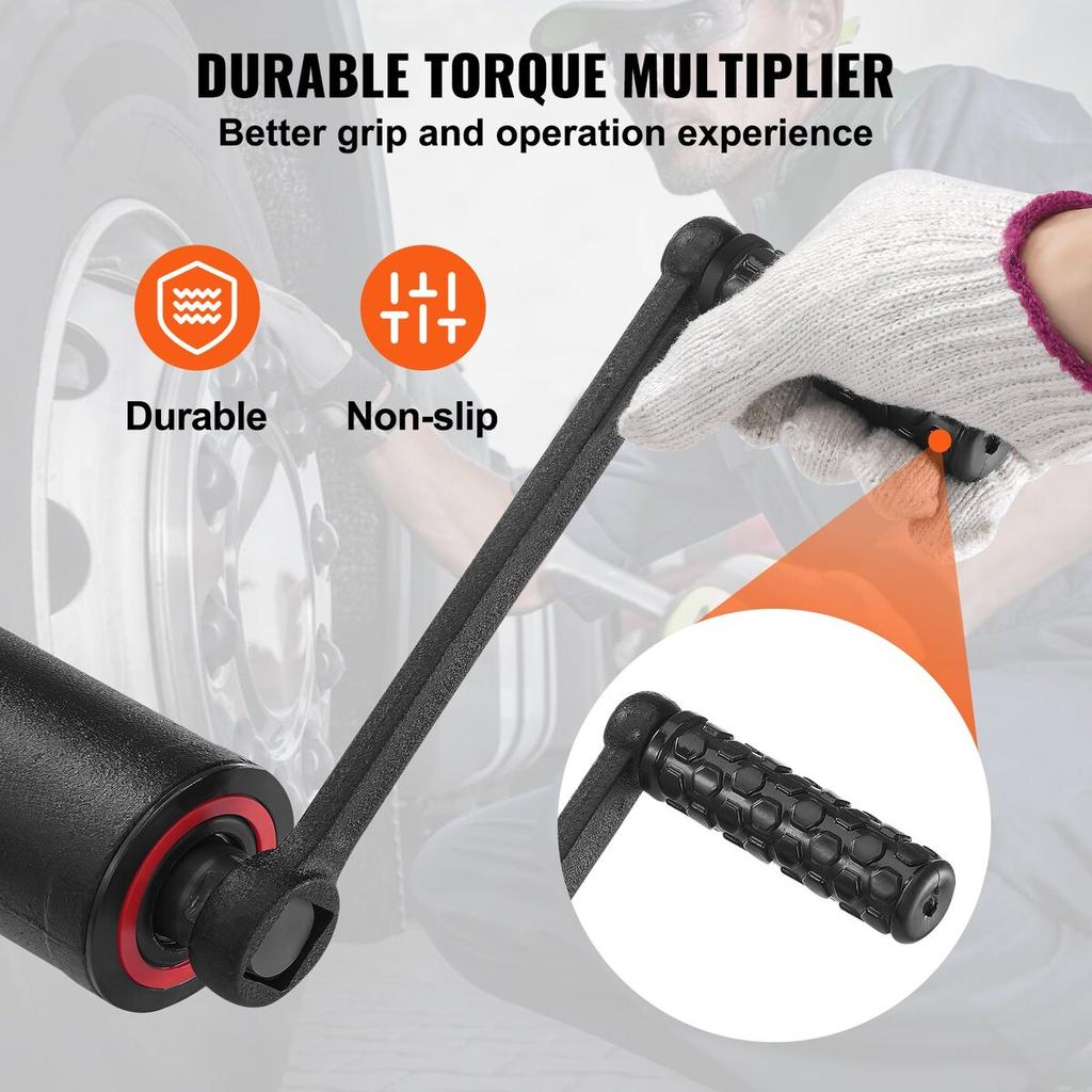 Torque Multiplier, Heavy Duty Torque Multiplier Wrench Set, 1 Inch Drive Lug Nut Wrench Torque Multiplier, 1:58 4800N.m Lug Nut Remover, with 4
