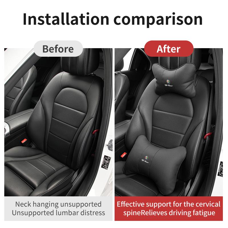 Car Headrest Neck Pillow Lumbar Support Cushion Interior Accessories For Alfa Romeo GT Stelvio F1 Brera Volante Tonale Gloria