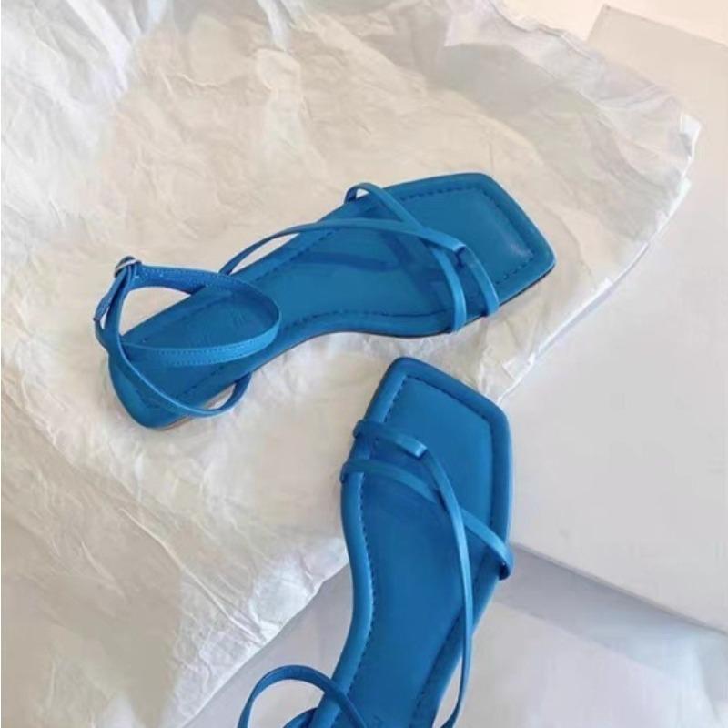 

Fashion Summer New Style Popular Women Sandal Fashion Open Toe Narrow Band Ladies Elegant Gladiator Shoes Outdoor Dress Flats Sandals 35