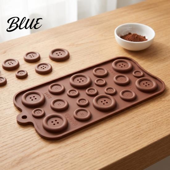 Four Hole Button Shapes 19-Hole Silicone Molds Three Sizes DIY Cake Decorating Tray Handmade Candy Molds Flexible Easy Release Baking Gadgets