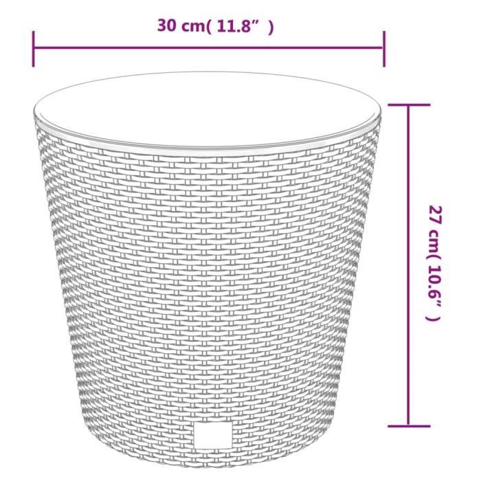 VidaXL Jardinière et intérieur amovible blanc 15 -15,3 L rotin PP 364685