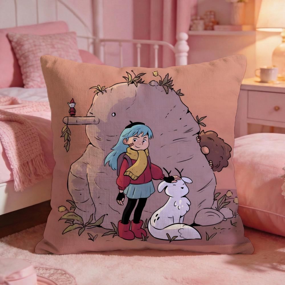 HHildas Classic Anime Cushion Cover Premium Comfort Reversible Pillow Cove Two In One Design For Any Room Car Interior