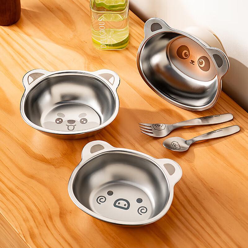 Panda 316 Nerezová ocelová sada dětských jídelních misek