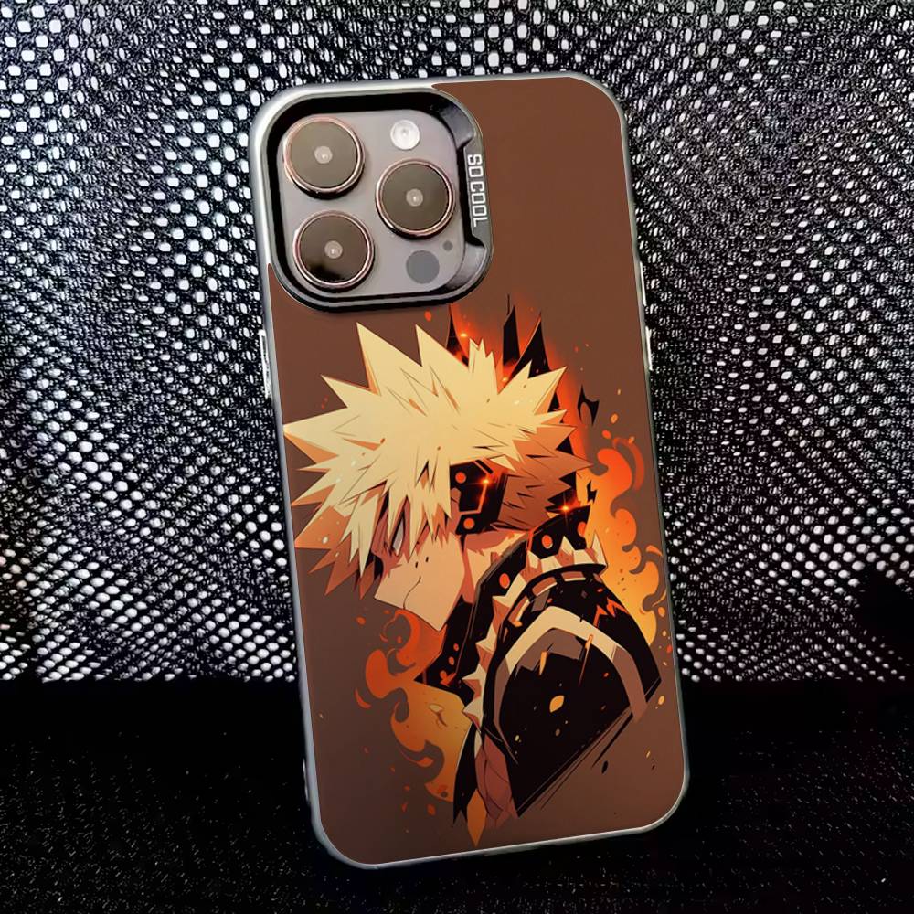 

B-Bakugo My Hero Academia Phone Case For iPhone 16,15,14,13,12,11,8,7,Pro,Max,Plus,Mini,XS,SE Anti Fall Black Matte Hard iPhone16e