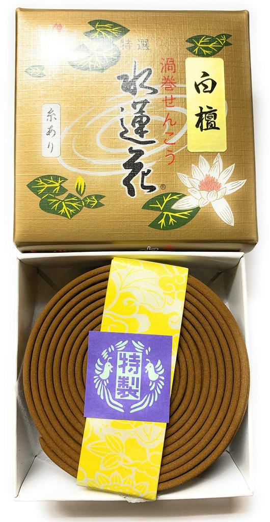 Awaji Baikondo Spiral Incense Sticks with Hanging Sandalwood Water Gentle Natural Sandalwood Approximately 12 Spiral Incense Stick String, Type,