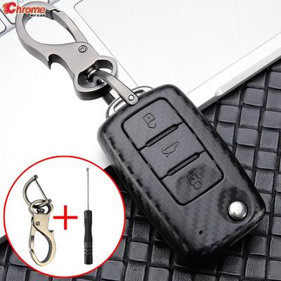 Funda de Carcasa Estilo Fibra de Carbono para Mando a Distancia de Coche para Volkswagen Beetle Caddy Eos Golf Jetta Polo Bora Passat Proteger