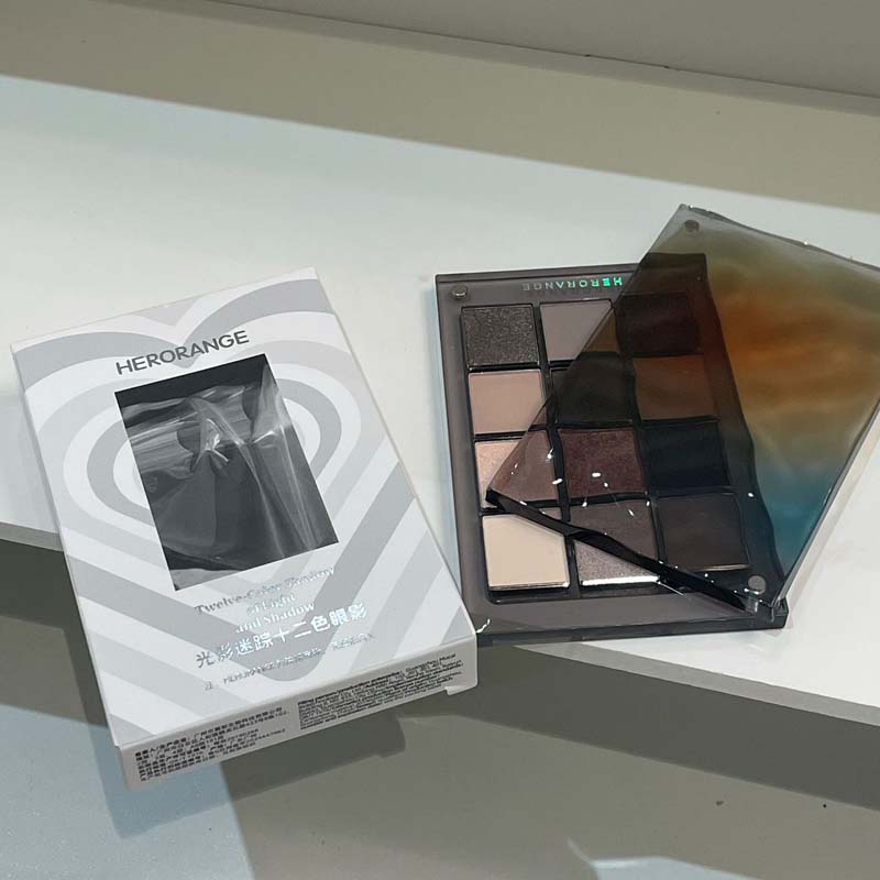 HERORANGE 12-farbige Lidschattenpalette mit mehreren Farben für alle Make-up-Looks Dunkle Lidschattenpalette