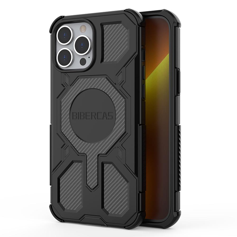 

BIBERCAS J-16 Series For iPhone 13 Pro Case Compatible with MagSafe Anti Drop TPU+PC Phone Cover Black