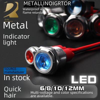 Waterproof Metal Indicator Light: Oxidation Black, 6/8/10/12mm, LED, 6V-24V-220V, Dual Color Option