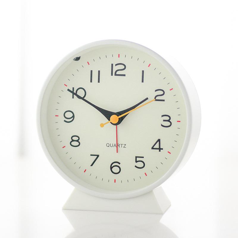 Simple Metal Small Alarm Clock for Men and Women Children Creative Bedside Luminous Table Clock Desktop Silent Student Bedroom Clock
