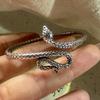 100% Solid 925 Sterling Silver Retro Bracelet for Women Men Vintage Handmade Snake Simple Bracelet Birthday Gift