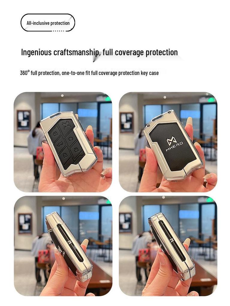 Mengshi 917 Schlüsselabdeckung & M800 Off-Road Metall-Leder-Schnalle, High-End für Männer & Frauen