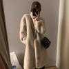 Winter Young Mink Long Stand-up Collar Fur All-in-one Imitation Mink Plush Eco-friendly Fur Coat for Women