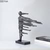 Walking in Wind Pedestrian Figures Sculpture Abstract Artwork Desk Decoration Ornaments Character Statue Room Aesthetic Decor