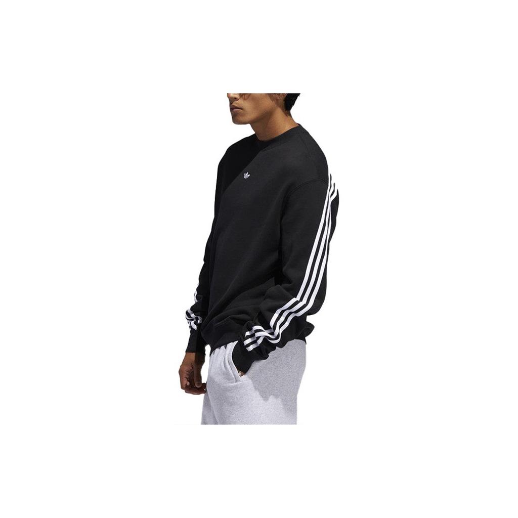 adidas Sudadera con capucha holgada con rayas de trébol originales para hombre, color negro, para otoño, FM1522