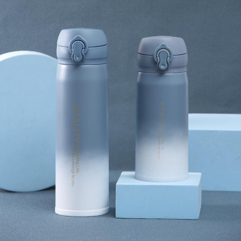 

New Steel Thermos Cup Creative Gradient Color Jump Cup Handy Outdoor Water Cup Gift Cup Durable Durable Useful 350ml