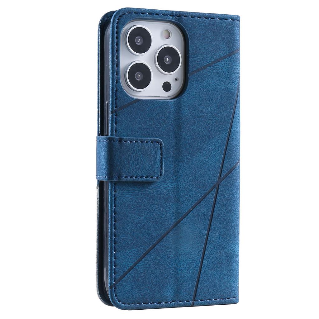 Für iPhone 15 Pro Magnetische Hülle Splicing Design Brieftasche Ständer Handyhülle