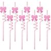 Bow Spiral Straw Cartoon Straw Drink Accessory Party Party 10pcs
