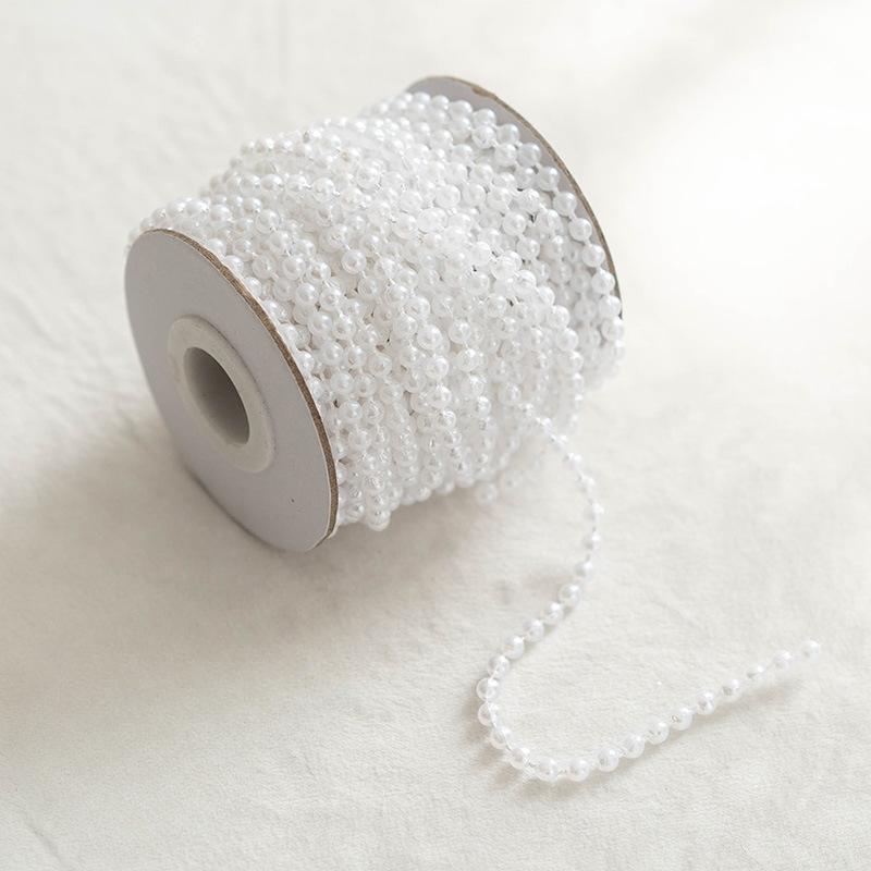4PCS Pearl Plastic Fishing Line Bead DIY Bead Chain Bracelet Necklace Jewelry Christmas Atmosphere Decoration Photo Props