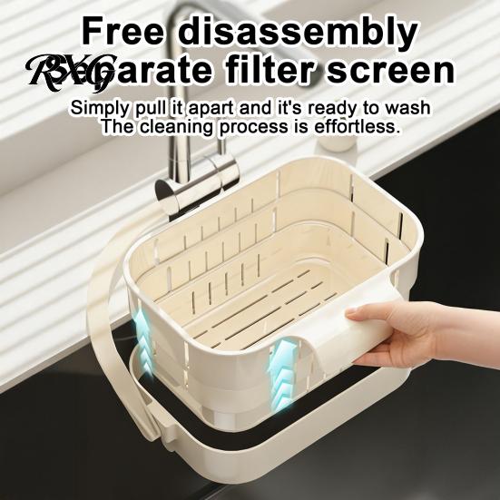 Quick Drying Kitchen Gadget Hanging Sink Drain Basket, Foldable Stretchable Colander, Space Saving Food Basket Strainer, Multi-functional Faucet