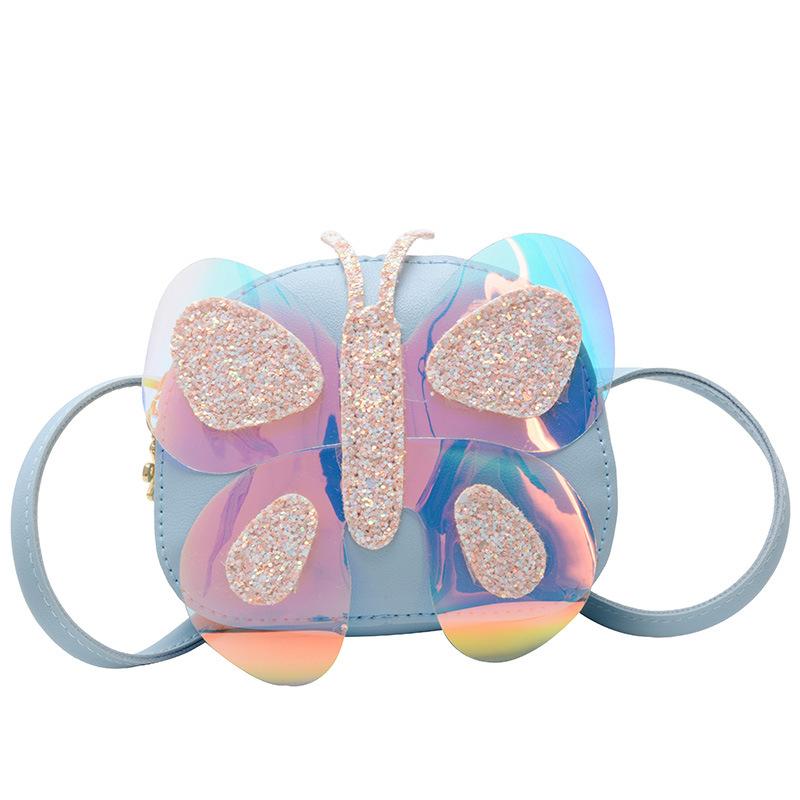 Süße Schmetterlings-Kinder-Umhängetasche Damenmode PU-Leder Schulter-Clutch-Tasche Reise-Freizeit-Handtaschen Umhängetaschen
