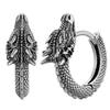 Vintage Animal Dragon Design Hoop Earrings for Men Three Color Available Temperament Accessories Personalized Jewelry
