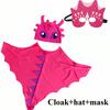Christmas/Halloween Party Costume Cloak, Hat, Mask Dinosaur Element, Children Festival Performance Shawl Outfit, Holiday Party Cosplay Costume
