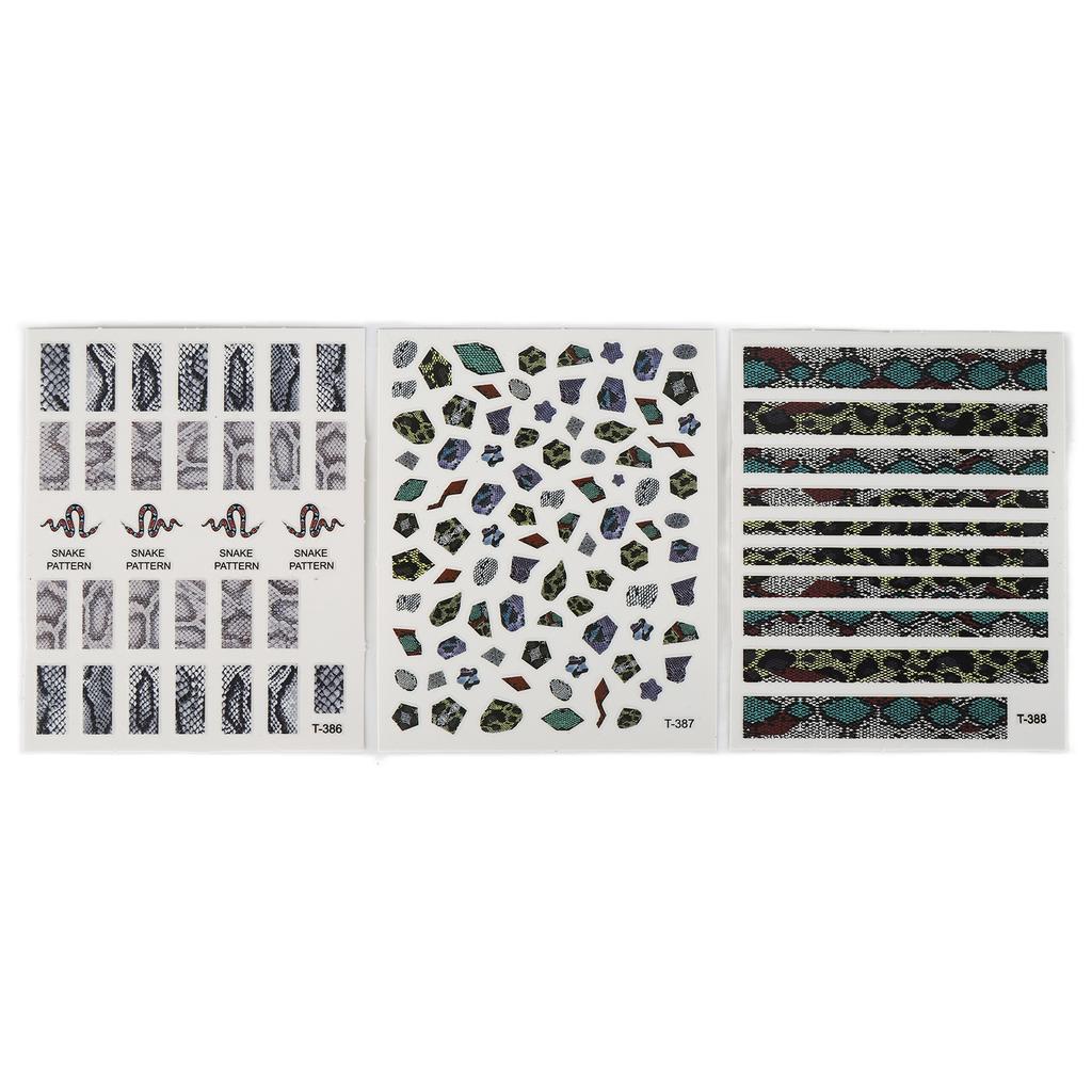 9 Sheets Snake Nail Art Stickers Self Adhesive DIY Manicure Decoration Nail Art Accessories
