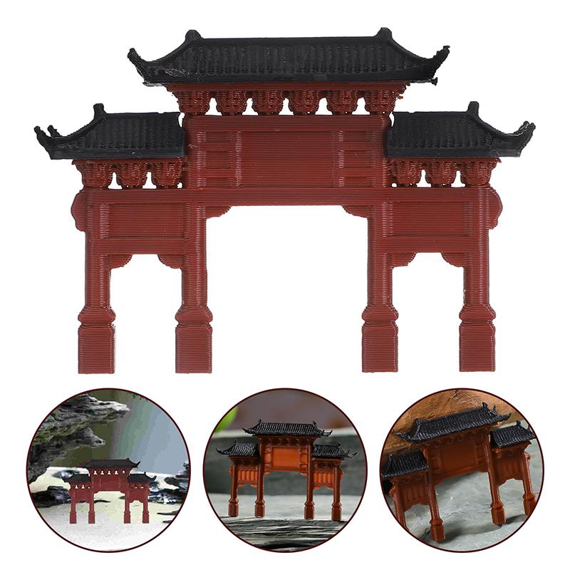 Mini Oblouk Socha Model Starověké Budovy Dekorace Japonské Zahrady Dekorace Akvária Mini Pamětní Brána Miniaturní Dekorace Akvária