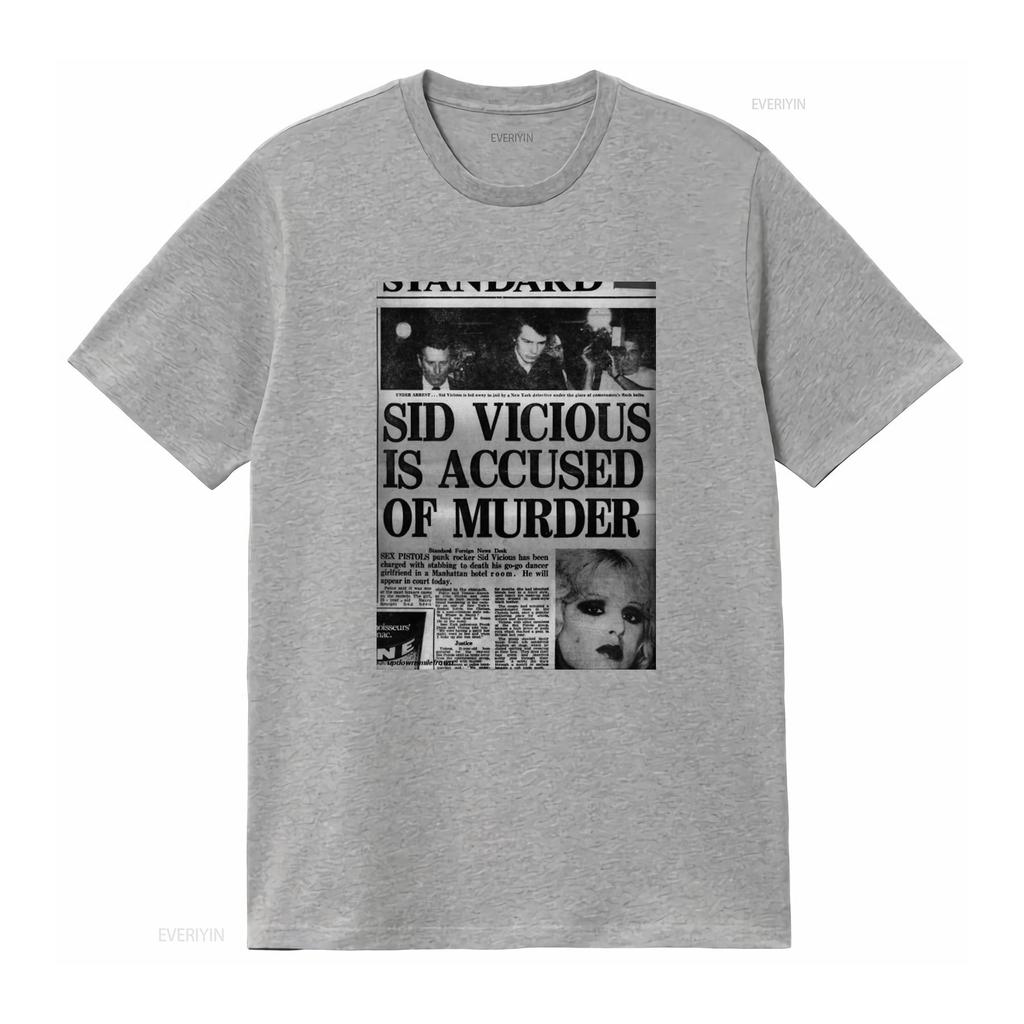 Vintage 90s Sid Vicious Newspaper Ad Punk Sex Pistols T Shirt Size XL vintage Washed designer clothes homme Comfortable