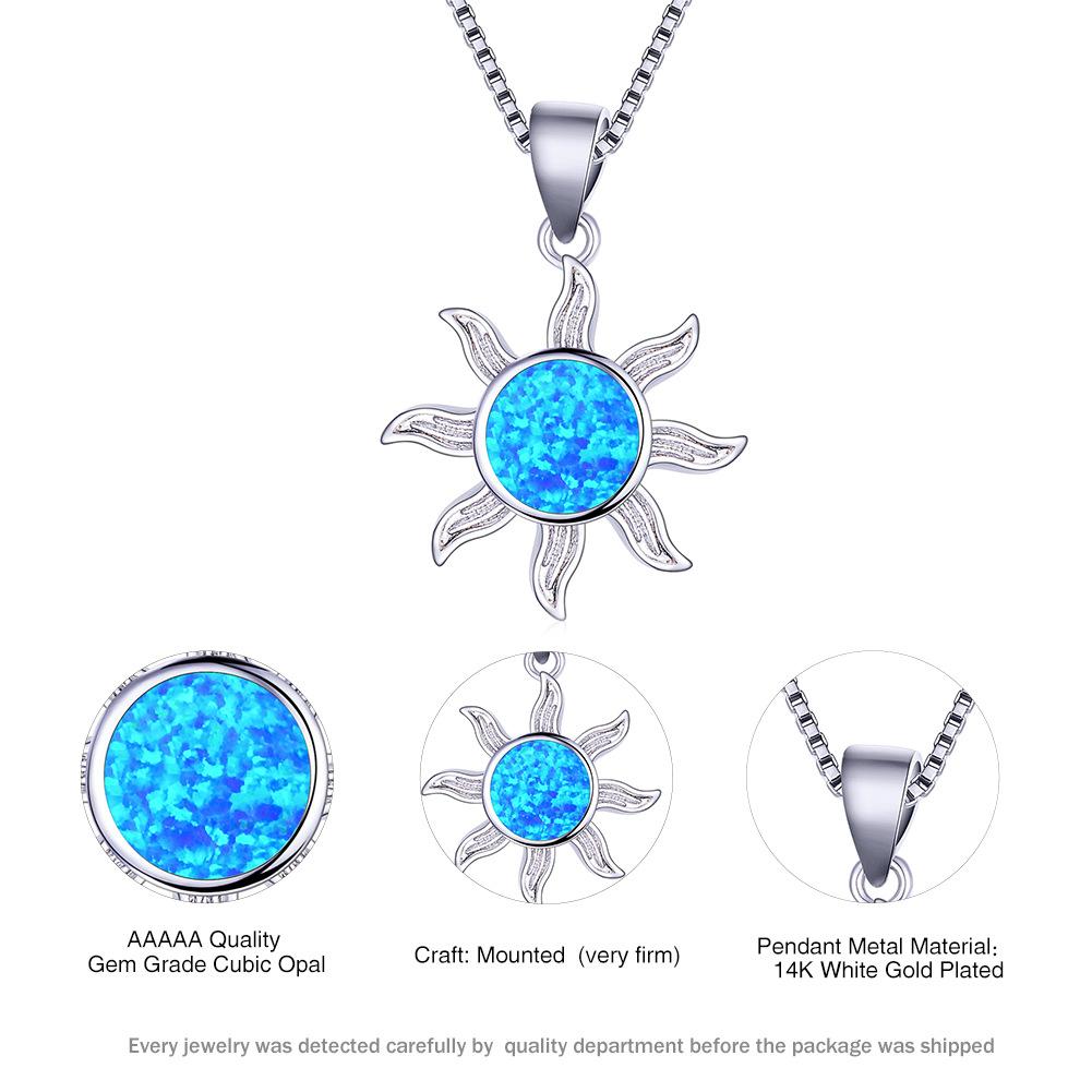 Sun Shaped Pendant Necklace Womens Fashion Hip Hop Creative Necklace