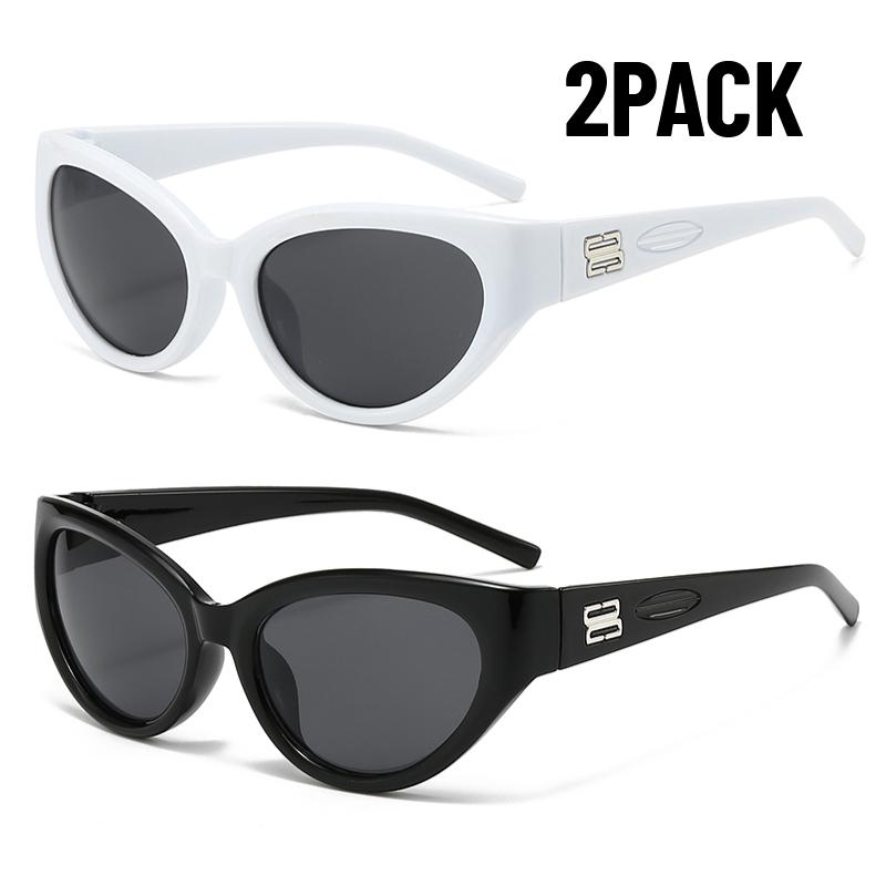 2PACK Punk Sunglasses for Women Fashion Goggle Men's Sun Glasses Luxury Brand Designer Eyewear Vintage Shades Fashion