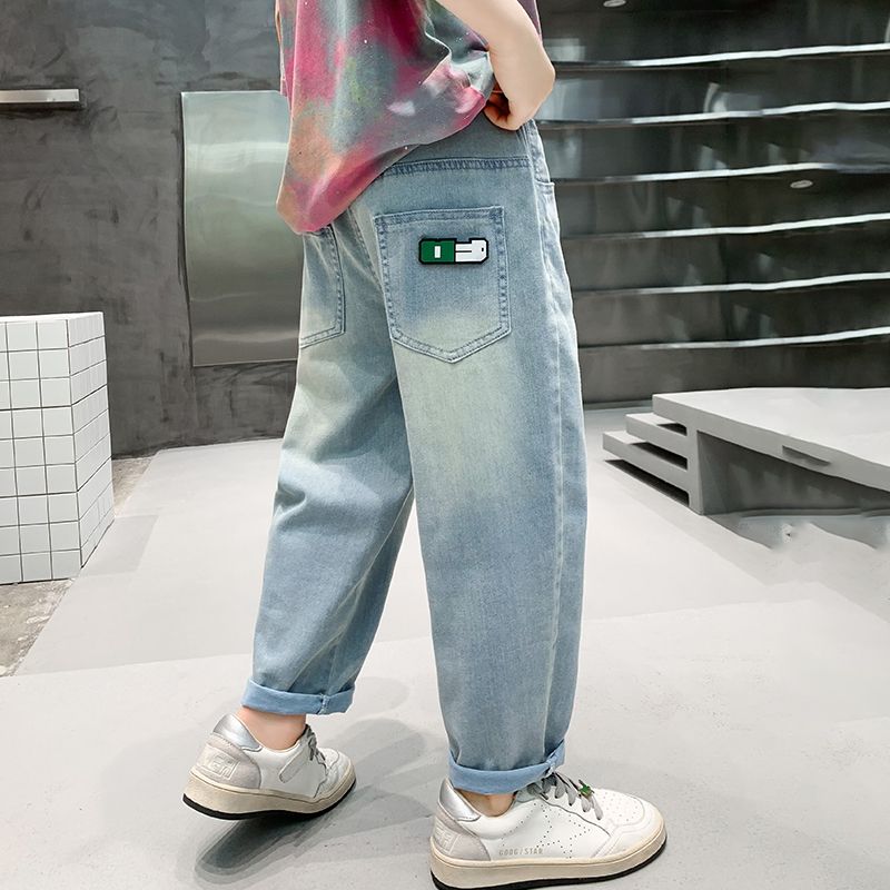 

Брюки для мальчиков Летние прямые джинсы Тонкие брюки Брюки для мальчиков с защитой от комаров 140