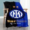 Inter Milan Customize Text Blanket Lightweight Customizable Blanket Comfortable Great for Living Room Sofa Bed Picnics All-Season Use