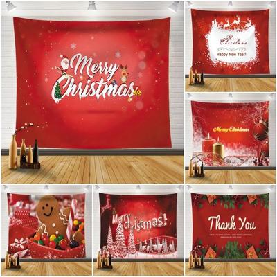 Christmas Party Red Background Tapestry Bedroom Living Room Home Christmas Decoration Tapestry