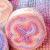 1pcs Spring Summer Crochet Rainbow Mohair Yarn Soft Skirt Lace Crochet Hand-Woven Soft Yarn Organic Cotton Blend Yarn DIY