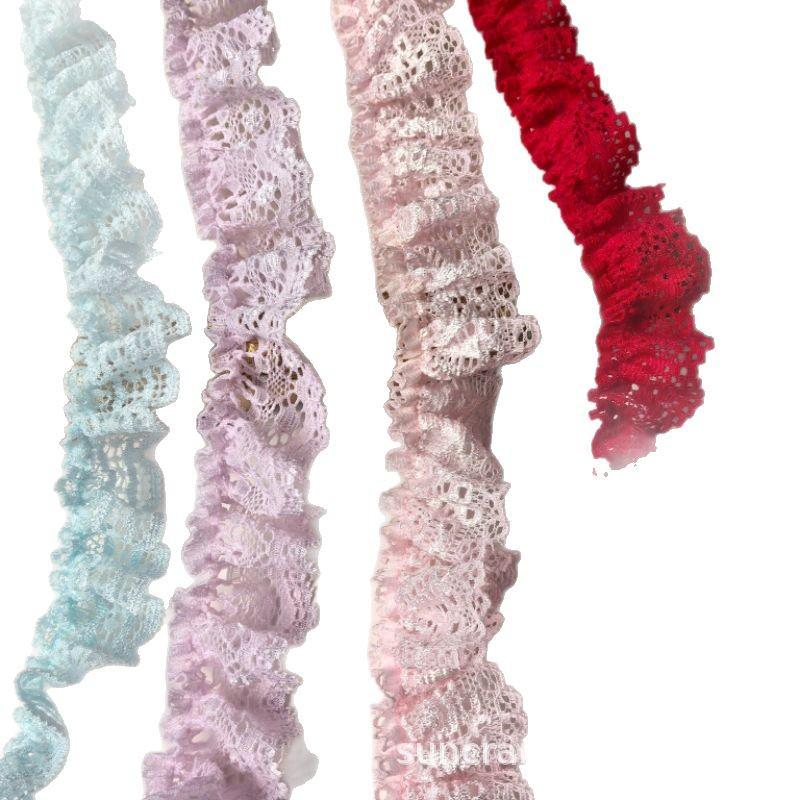 Handgefertigte Falten-Spitzenborte für Puppenkleidung, Vorhänge, Haarschmuck und Kinderkleidung