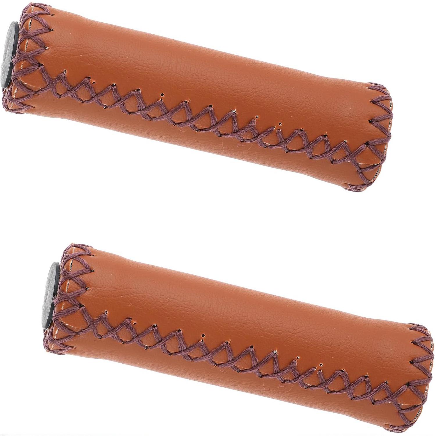 

1 Pair Brown Bike Handlebar Grips, Soft Synthetic Comfort Bar Covers for Bicycles, Grips | Vintage Bike Look | Soft Texture Grips, Bike Accessories коричневый