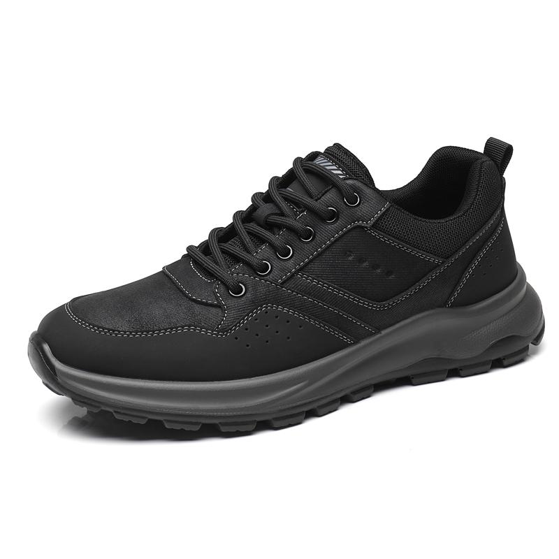 Fashion Leisure Walk Leather Sneakers Comfortable Casual Shoes Comfy Men's Trainers Lace Up Treking Footwear Outdoor Male Sports Shoes