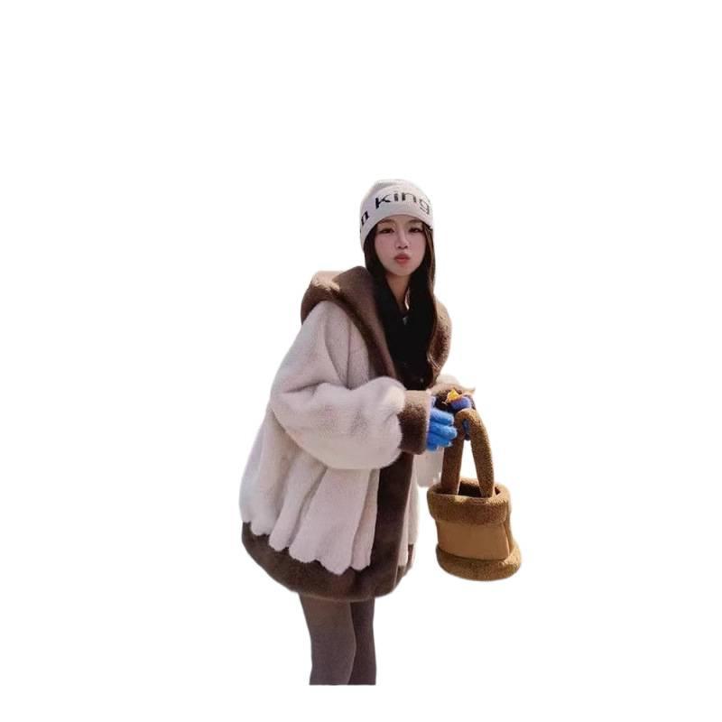 Lazy Wind Mink Fleece Jacket Women's Winter New Thickened Cold-proof Coat Wool Cotton Coat Cotton Coat