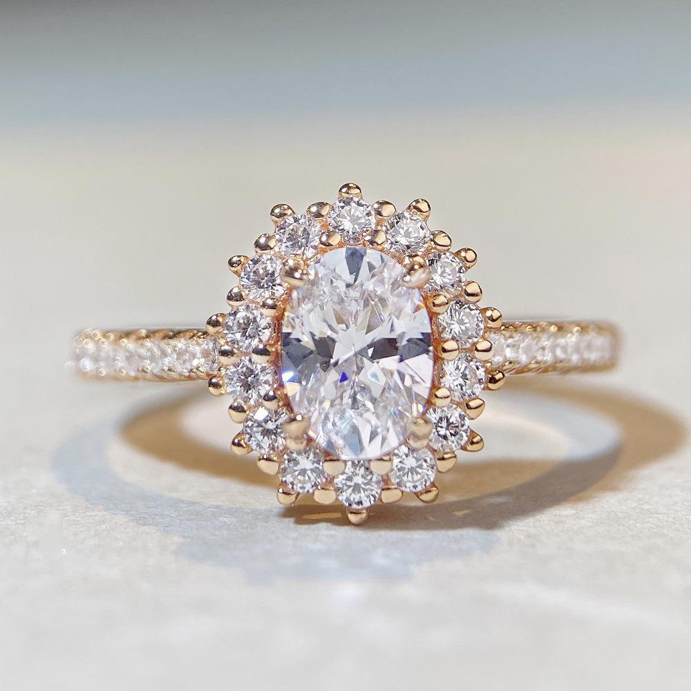 925 Sterling Silver Pink Diamond Snowflake Ring - Women's Simple Versatile Design, Hot Seller with High-Carbon Diamonds