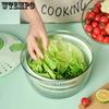 WTEMPO Large Capacity Vegetable Dehydrator Household Water Throwing Basket Kitchen Washing Basin Fruit Drainage Basket Manual Salad Drying Machine