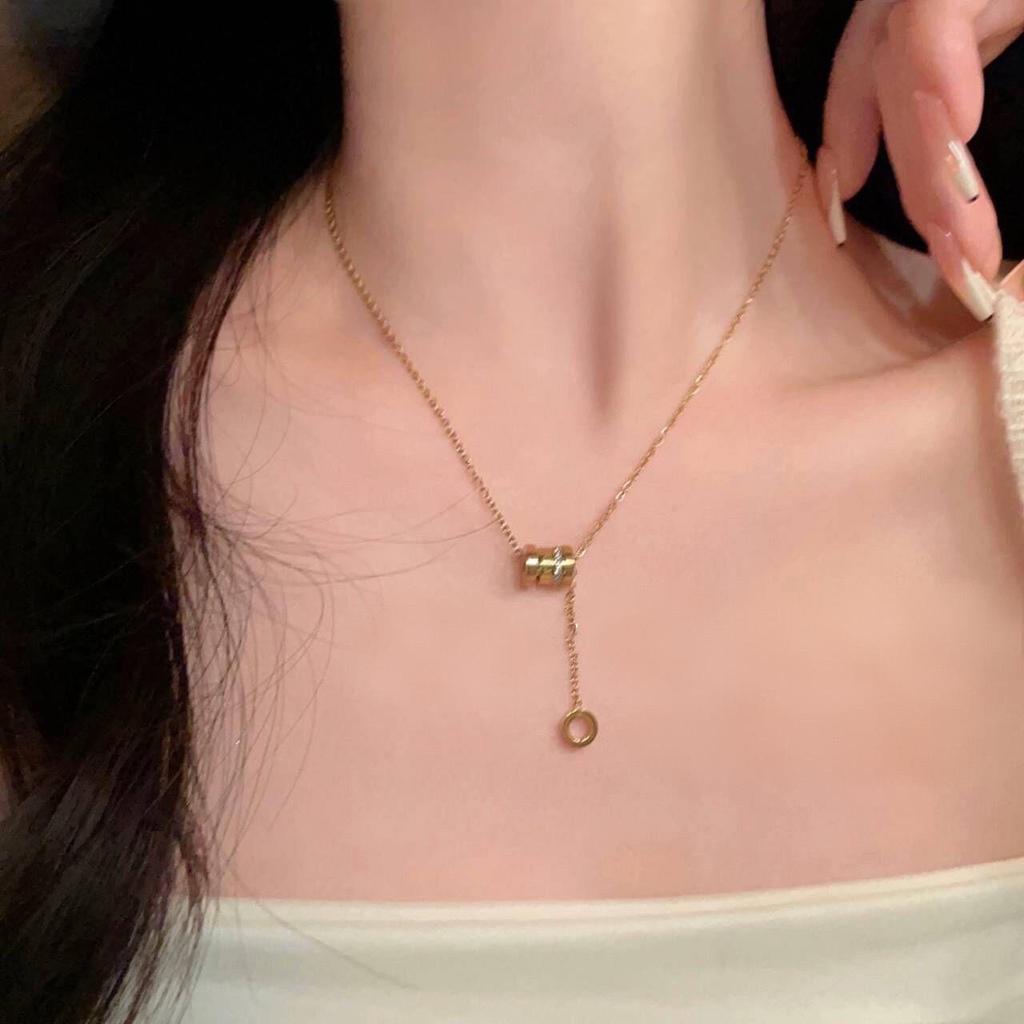 Women's Summer Luxury Titanium Steel Necklace - High-End Design Clavicle Pendant