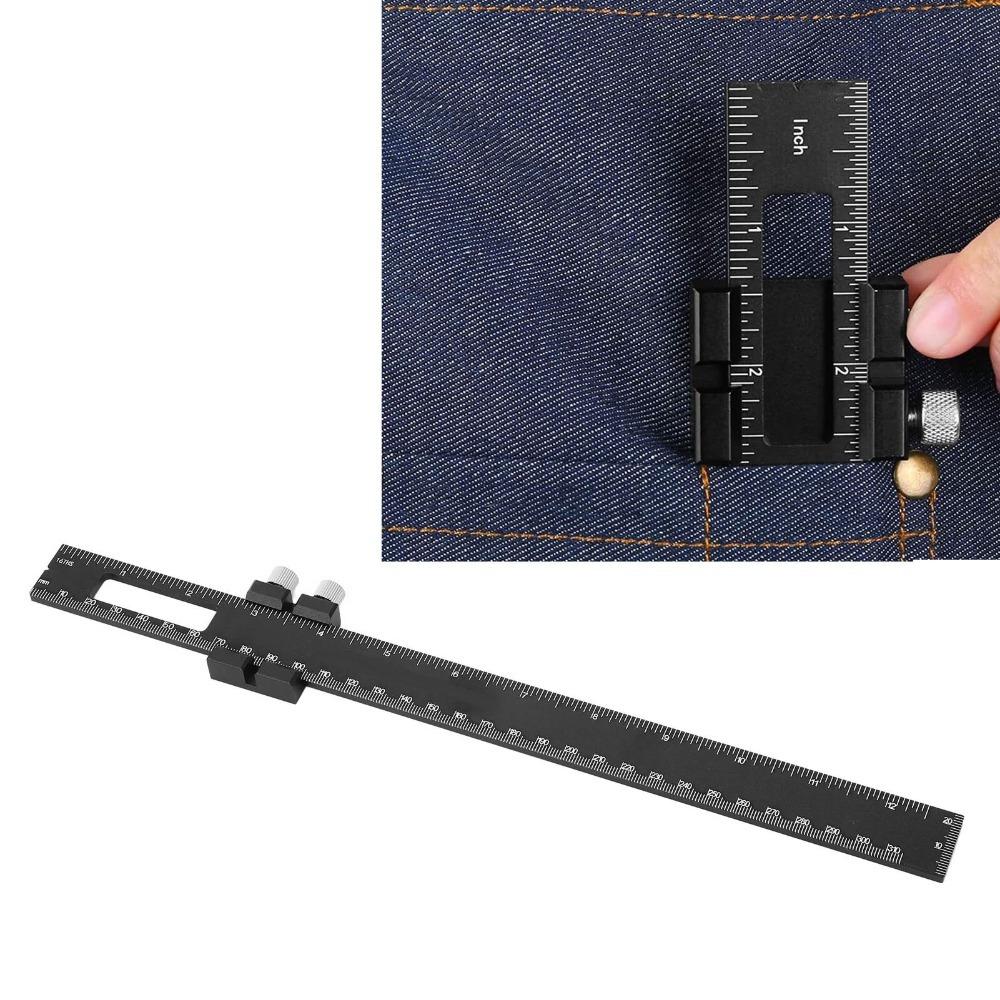 Metric Inch Scale Woodworking Marking Ruler Adjustable Slide Ruler For Engineer Carpenter