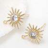 Gold Color Brass with Zircon Flower Stud Earrings High Quality Diy Jewelry Findings Accessories