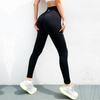 Peach Women's High Waist Yoga Pants - Quick-Drying, Breathable, Cuffed Fitness Leggings for Running and Hip Lift.
