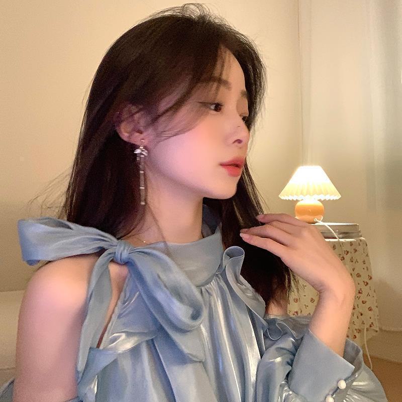 Mermaid Pearl Asymmetrical Tassel Earrings: Niche, High-End, Cool Style, Light Luxury for Women