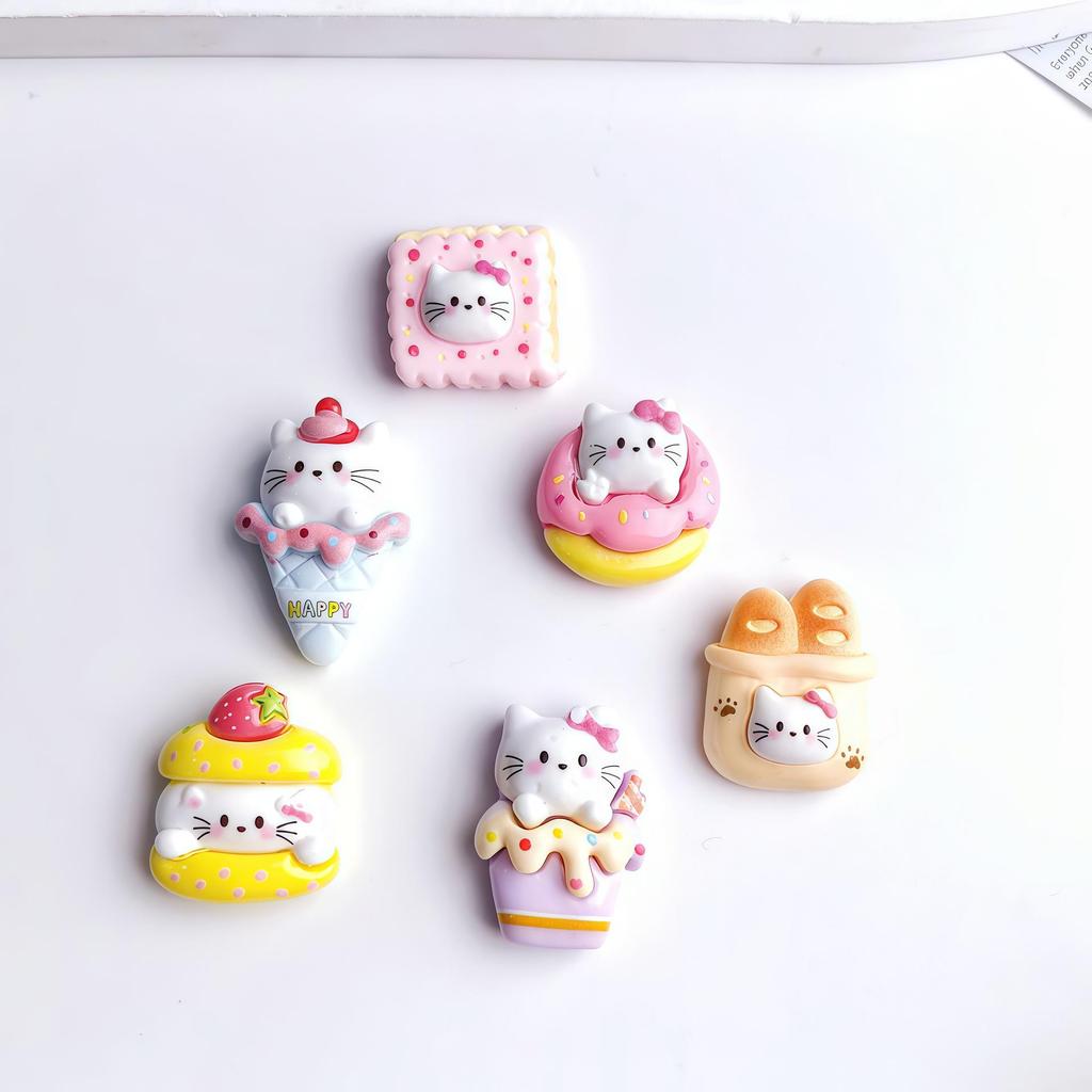 Cartoon Animal Edible Toy Desserts & Bread Resin Craft DIY Accessories for Handmade Jewelry