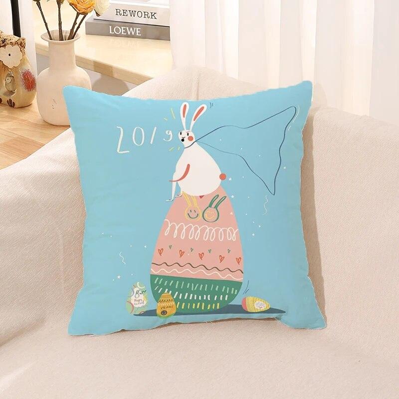 Easter Bunny Pillowcase Cushion Home Decor Office Bed Pillow Car Gift Decoration  Cover