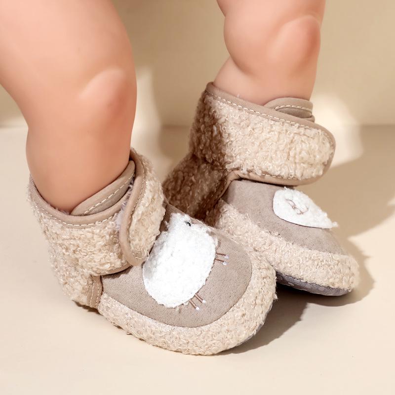 Chaussures d'hiver pour bébé premiers pas: 0-1 an, Chaud doublé polaire, Anti-chute, Bottes de neige mignonnes